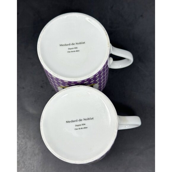 MEDARD DE NOBLAT UNE VIE DE CHIEN Basset Hound Mugs Cups 8 oz Set of 2 Limoges - Picture 6 of 9